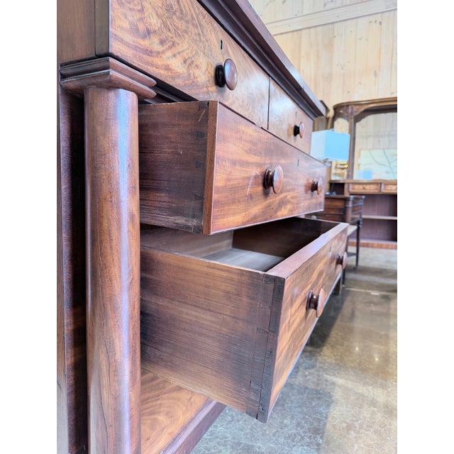 Wood Antique Colonial Australian Cedar Chest of Drawers With Turned Columns For Sale - Image 7 of 10