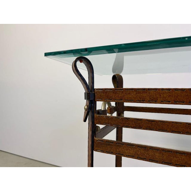 1970s Vintage Console Table in Faux Leather, 1970s For Sale - Image 5 of 11