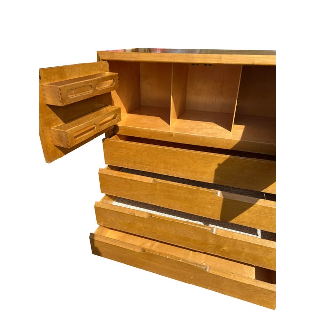 Edmond J. Spence Vintage Edmond Spence Swedish Tall Highboy Dresser in Mid Century Modern Style For Sale - Image 4 of 8