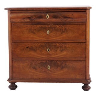 Mahogany Chest of Drawers with Four Drawers, 1880s For Sale