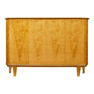 Mid-Century Scandinavian Birch Inlaid Sideboard, 1950s For Sale