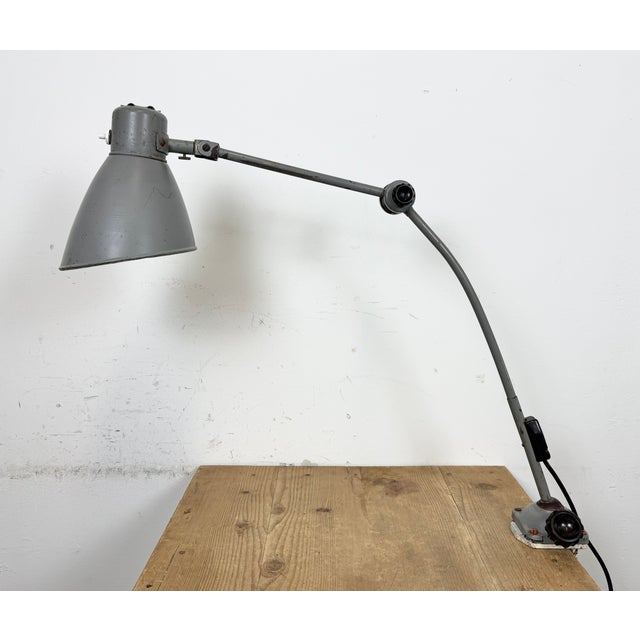 1960s Large Grey Industrial Workshop Table Lamp, 1960s For Sale - Image 5 of 18