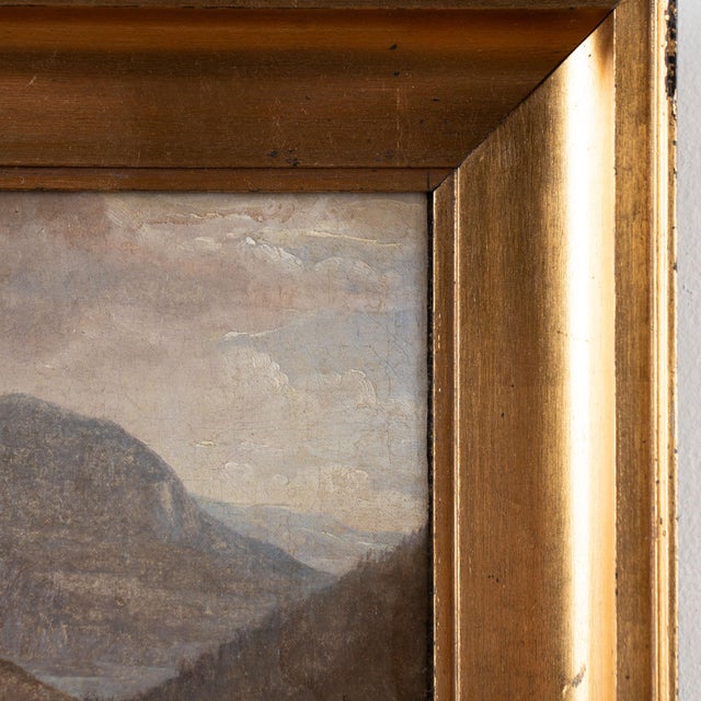 Original Danish 19th Century Small Oil on Canvas Painting of Goats on a Mountainside, Signed i.p Møller For Sale - Image 4 of 12
