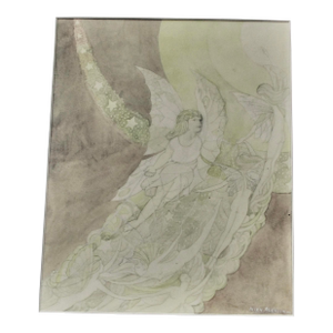 Drawing and Watercolor by Helen Alrich Swenson Circa 1940-50s