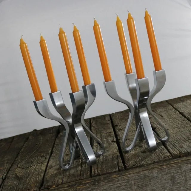 Modern Candelabra Chorus by Karim Rashid for Umbra Die-Cast Zinc, a Pair For Sale - Image 6 of 11