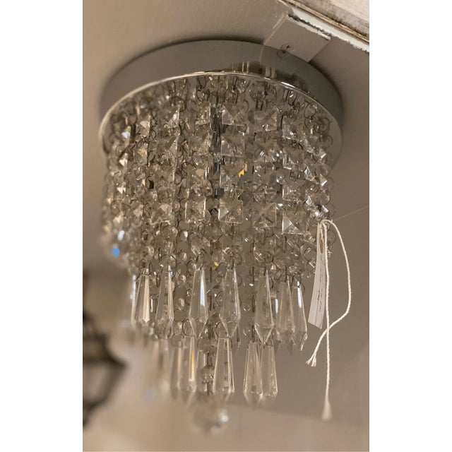 Vintage Crystal Hall Foyer Chandelier Flush Mount For Sale In Pittsburgh - Image 6 of 6