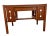 Arts & Crafts Antique Mission Arts and Crafts Library Desk, Drawer, Tiger Oak, Side Shelves For Sale - Image 3 of 12