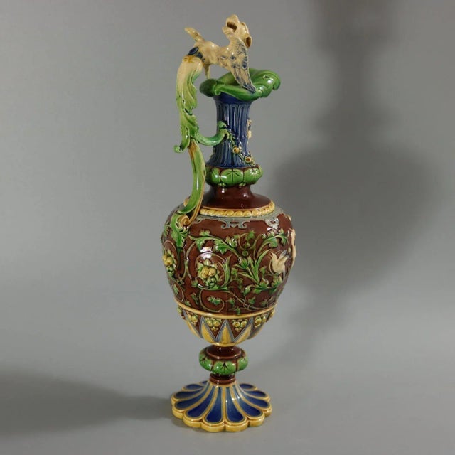 Minton Majolica Cellini Ewer Jug For Sale - Image 4 of 12