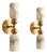 Luxury Alabaster Wall Sconce Set of 2, Handcrafted Solid Brass Double Cylinder Wall Sconce, Italian Marble Wall Lamp, Brass Double Light Fixture For Sale