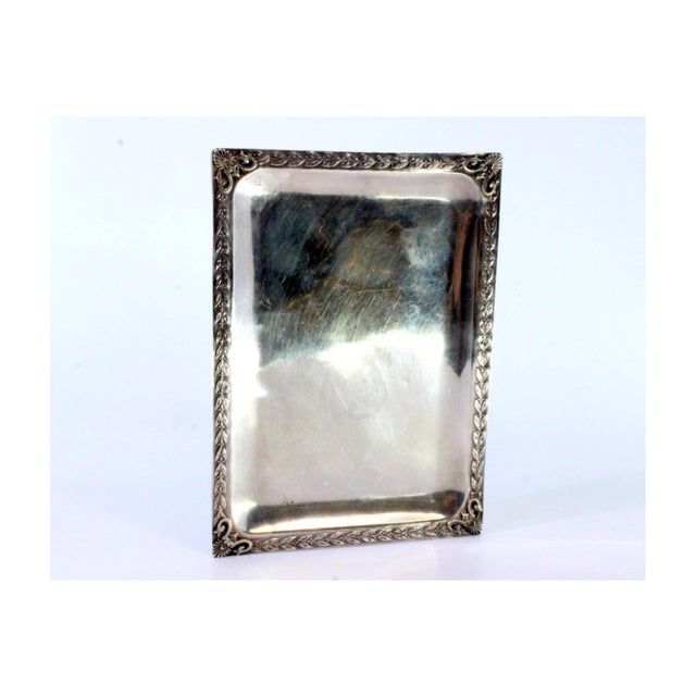 Small Silver Tray with Floral Motifs For Sale - Image 3 of 8