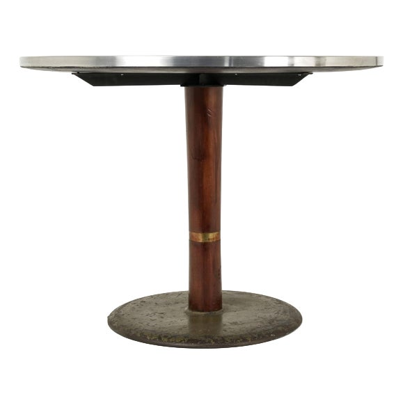 Round Black Diner Table, USA, 1950s For Sale