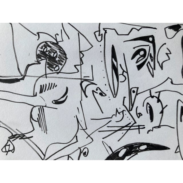 Abstract Abstract Drawing “Sport Fishing Tournament” by Erik Sulander Ink on Paper For Sale - Image 3 of 4