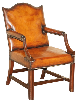 Gainsborough Hand Dyed Whisky Brown Leather Office Desk Chair, 1900s