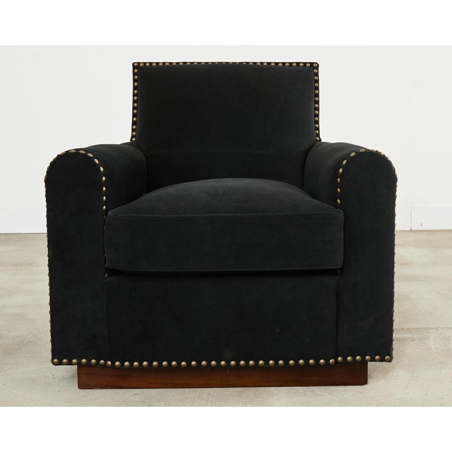 Italian Ralph Lauren Italian Vegan Suede Colorado Club Chair For Sale - Image 3 of 18