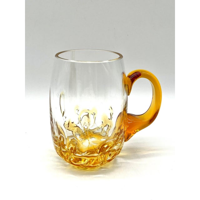 Vintage Mouth-Blown Amber Glass Beer Mug, Scandinavia, 1960s For Sale - Image 3 of 13