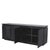 Contemporary sideboard in charcoal grey oak veneer. Its front features four handle-less doors, each with a herringbone...