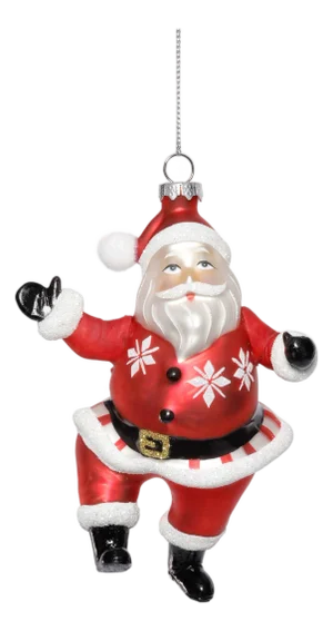 Dancing Santa Ornaments, Set of 6