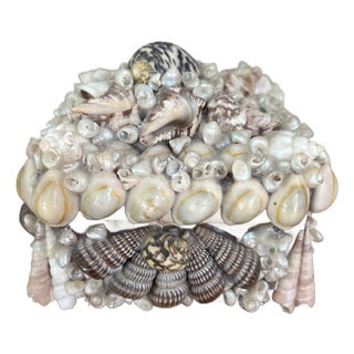 Vintage Mid Century Shell Encrusted Box For Sale
