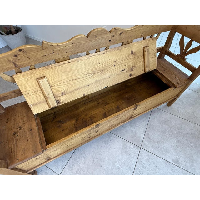 Provincial Biedermeier Chest Bench Country House Bench Antique D2417 For Sale - Image 17 of 18