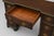 English Vintage Baker Double Pedestal Desk — Emerald & Gilt Accents, 48” Walnut Writing Desk For Sale - Image 3 of 10