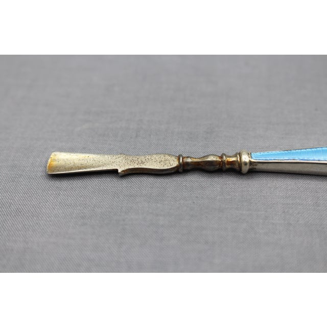1930 Sterling Silver and Enamel Nail File and Cuticle Pusher Set For Sale In Raleigh - Image 6 of 7