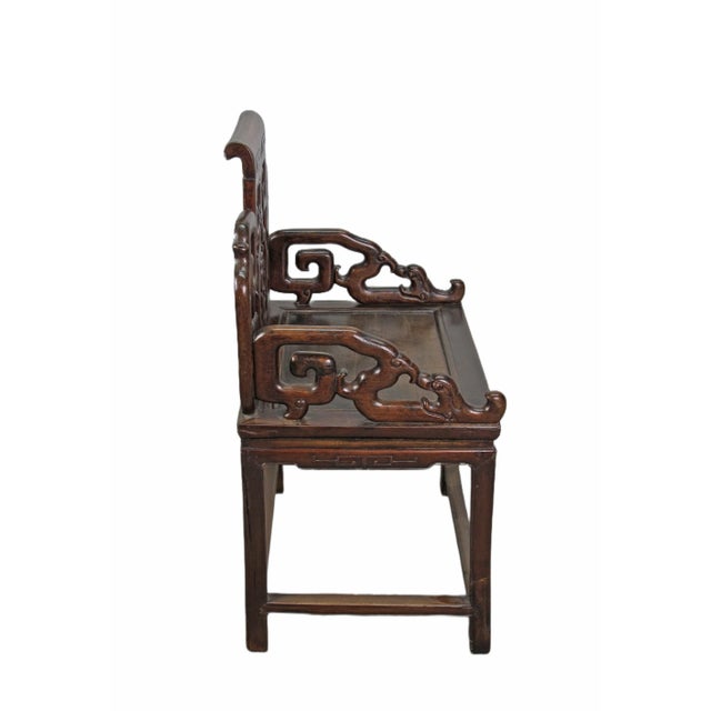 Wood A Pair Antique Chinese Rosewood Arm Chairs For Sale - Image 7 of 12