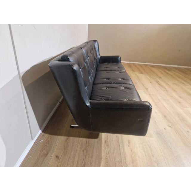 Vintage 3-Seater Sofa in Black by Skjold Sorensen, 1960s For Sale - Image 9 of 10