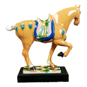 Mid 20th Century Chinese Tang Dynasty Style Sancai Glazed Horse Horse Sculpture