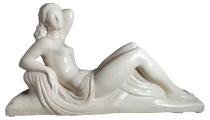 French Art Deco Ceramic Statue by Charles Lemanceau for Saint Clement, 1925