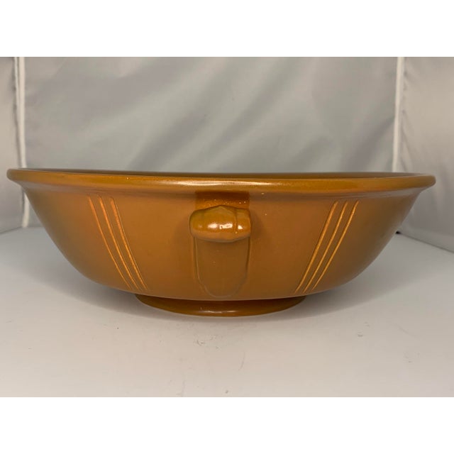 Weller Pottery Rare Weller Pottery Velva Centerpiece Bowl: Floral Art Deco, c. 1928-1933 For Sale - Image 4 of 10
