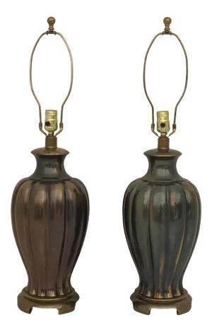 Ginger Jar Lamps in Vintage Bronze Finish - a Pair