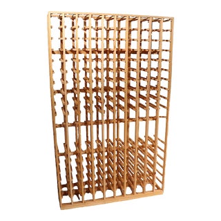Large Wood Wine Rack Holds 150 Bottles C. 1970's/1980's For Sale