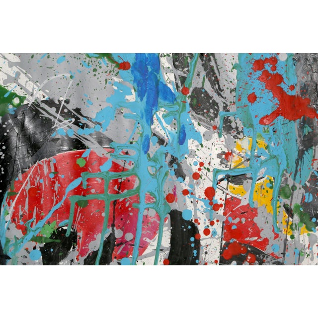 Abstract Jenik Cook, Blue Abstract 11, Acrylic on Paper For Sale - Image 3 of 5