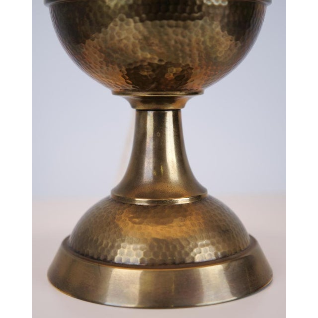 1930s Brass Lamp with White Shade, 1930s For Sale - Image 5 of 10