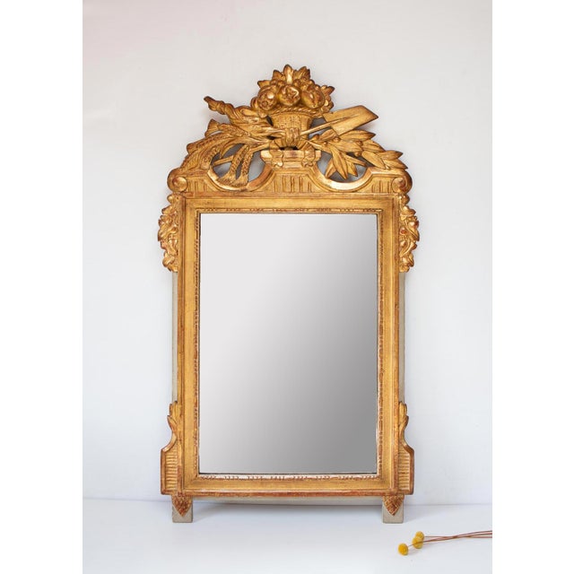 Antique French Louis XVI Style Mirror in Gilded Wood, 1890s For Sale - Image 9 of 9