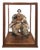Antique Japanese Samurai Doll in Wood and Glass, Late 18th Century For Sale