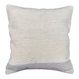 Turkish Hemp Pillow Cushion Natural Beige SkyBlue Cushion Cover 20"x20" For Sale