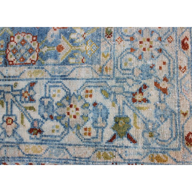 Persian Antique Malayer Rug With All-Over Design in Various Blue, Ivory & Red 4'8 X 6'3 For Sale - Image 11 of 17