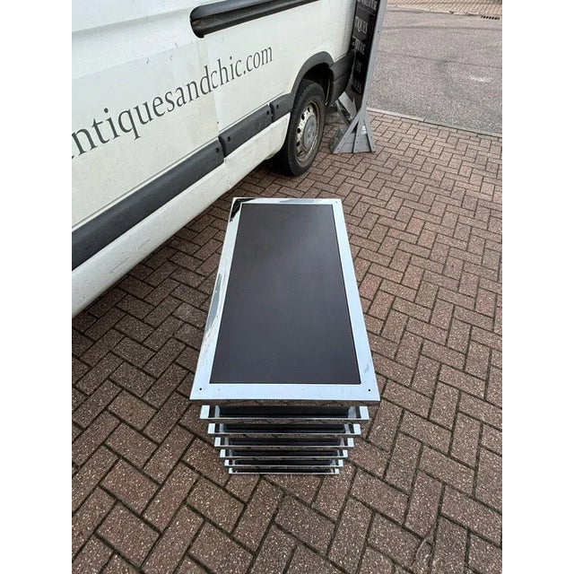 Silver Mid-Century Chrome Console Table For Sale - Image 8 of 13