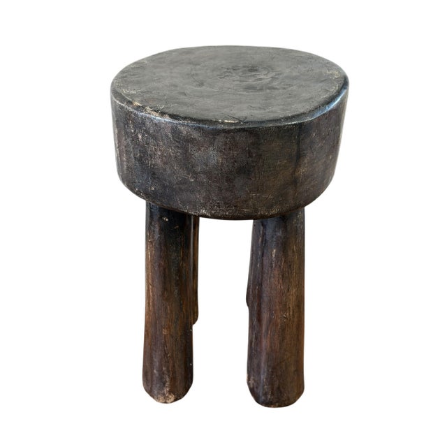 African Vintage Carved Wood Milk Stool Hehe Gogo People Tanzania 11"h For Sale In New York - Image 6 of 9