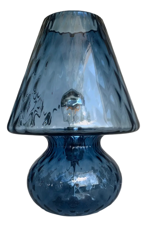 Murano-Inspired Blue Glass Lamp with Ballotton Texture by Simoeng