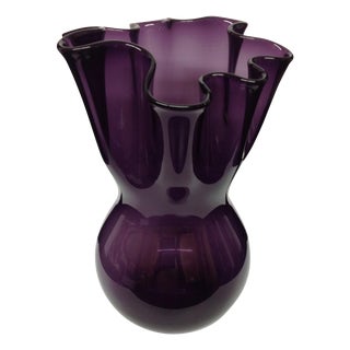 Large Purple Murano Glass Vase For Sale