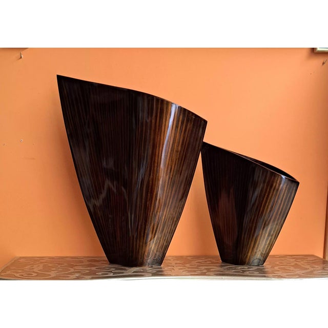 Avant Garde Wooden Vases, 1990s, Set of 2 For Sale - Image 11 of 11