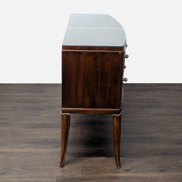 2010s Thomasville Bow Front Burl Veneer Sideboard Buffet For Sale - Image 5 of 11
