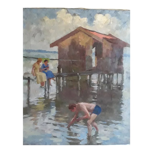 Alfred Schmidt, Am Chiemsee, Oil Painting, Munich, 1930s For Sale