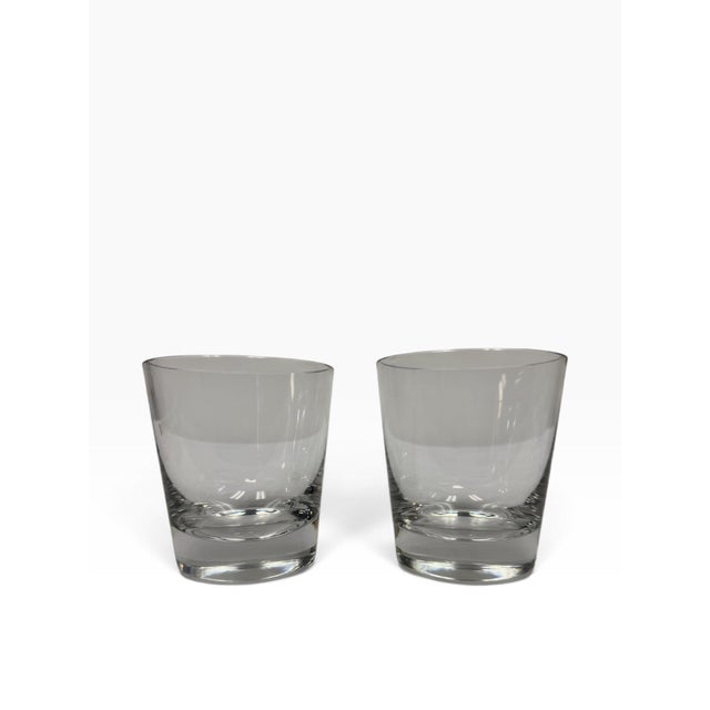 Baccarat Signed Luxury Baccarat Crystal "Beluga" Rocking Tumbler Glasses - Pair For Sale - Image 4 of 5
