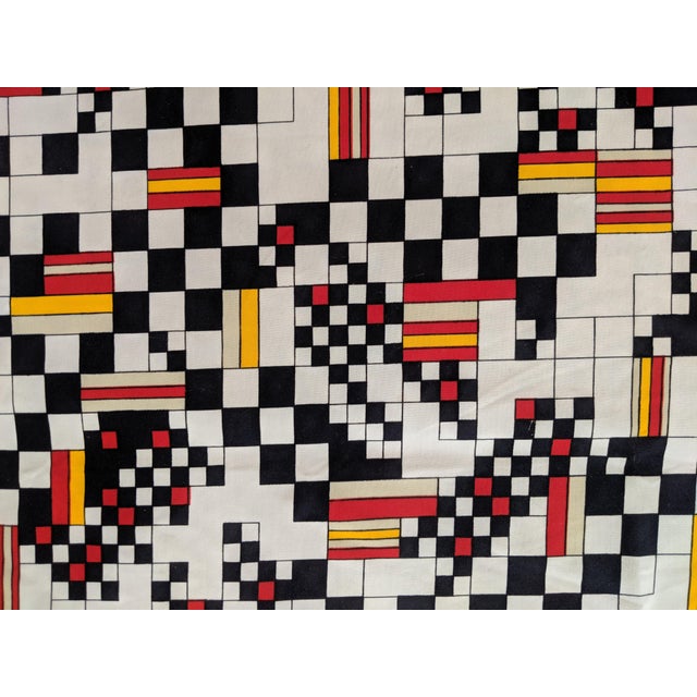 Mid 20th Century Vintage Mid Century Modern Piet Mondrian Style Fabric For Sale - Image 5 of 8