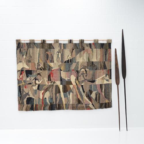 Textile Abstracted Figurative Rug in Fabric For Sale - Image 7 of 18