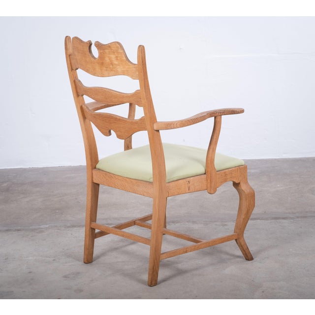 1960s Mid-Century Modern Razorblade Armchair in Oak by Henning Kjærnulf, 1960s For Sale - Image 5 of 8