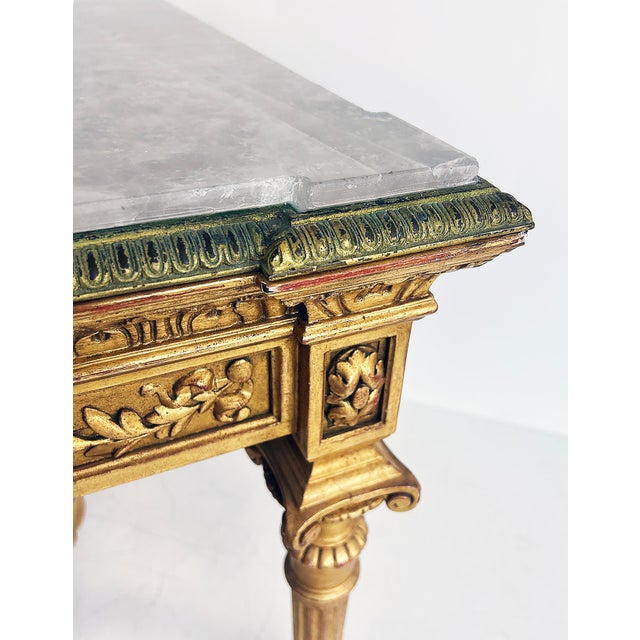 18th Century French Louis XVI Giltwood Console Table With Inset Onyx Top For Sale - Image 9 of 17